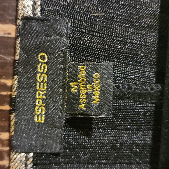 Blouse with shiny gold,platinum and black blouse Dolman sleeves - Picture 4 of 4